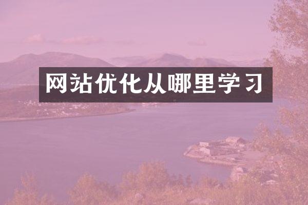 网站优化从哪里学习