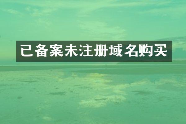 已备案未注册域名购买