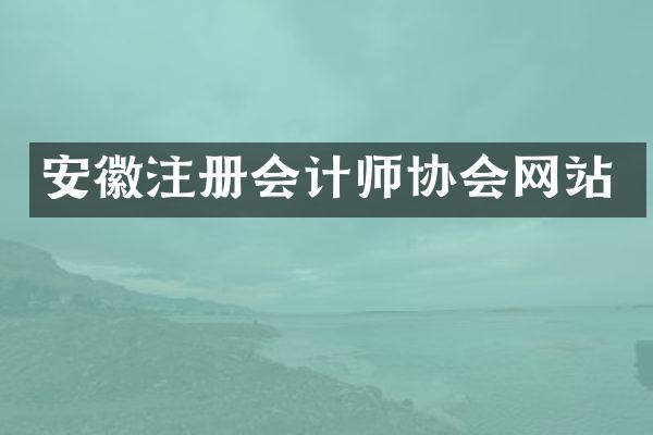 安徽注册会计师协会网站