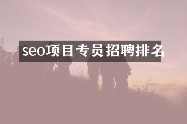 seo项目专员招聘排名