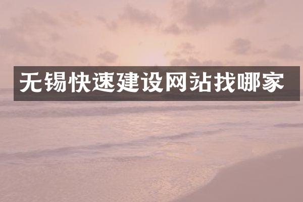 无锡快速建设网站找哪家