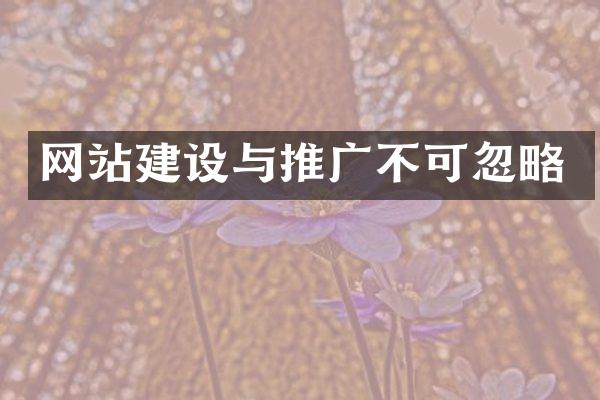 网站建设与推广不可忽略