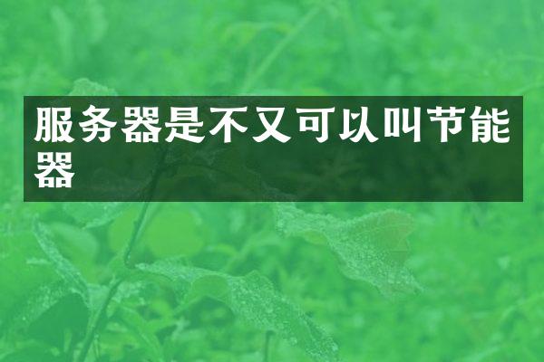 服务器是不又可以叫节能器