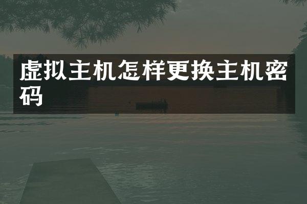 虚拟主机怎样更换主机密码