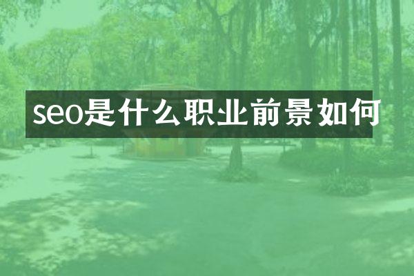 seo是什么职业前景如何