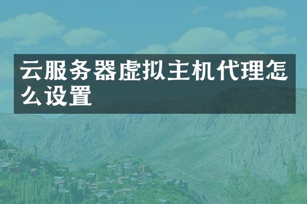 云服务器虚拟主机代理怎么设置