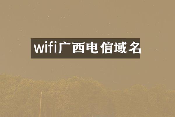 wifi广西电信域名