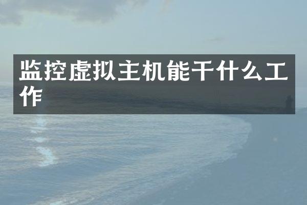 监控虚拟主机能干什么工作