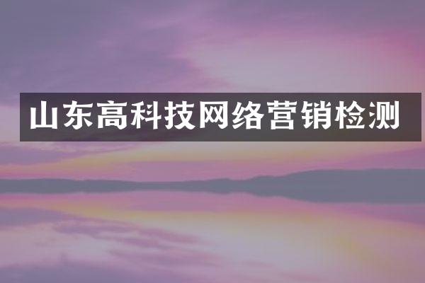 山东高科技网络营销检测