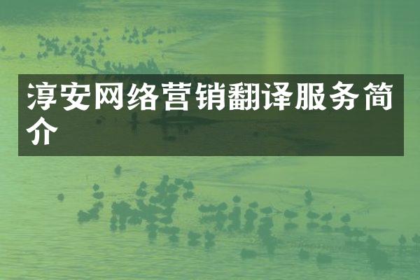 淳安网络营销翻译服务简介