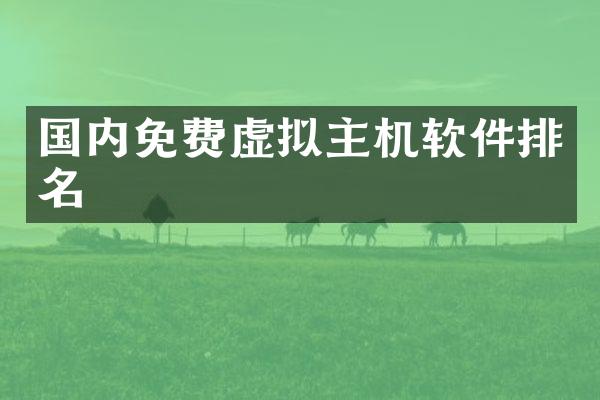 国内免费虚拟主机软件排名