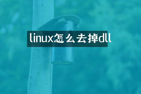 linux怎么去掉dll
