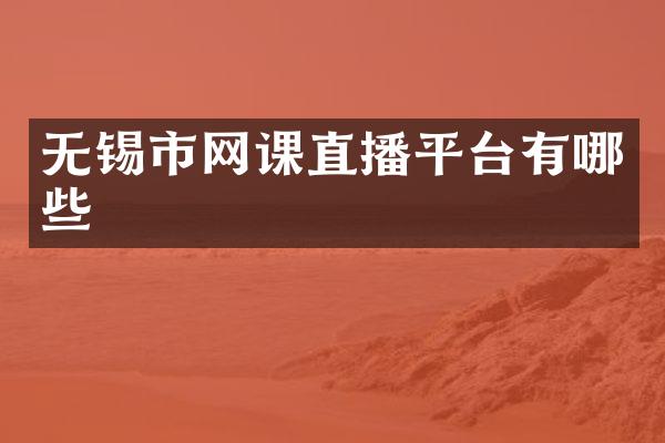 无锡市网课直播平台有哪些