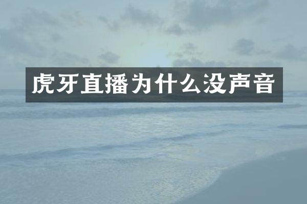 虎牙直播为什么没声音