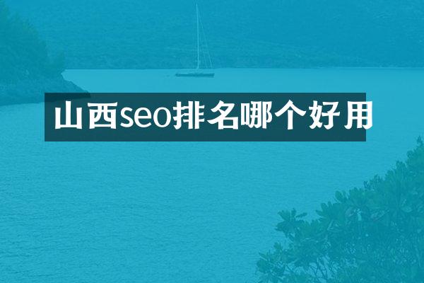 山西seo排名哪个好用