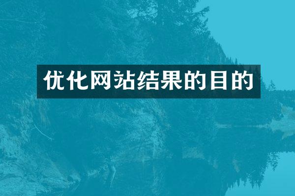 优化网站结果的目的