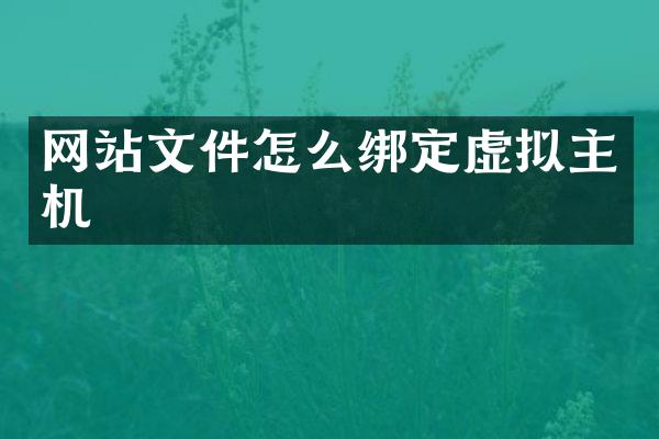 网站文件怎么绑定虚拟主机