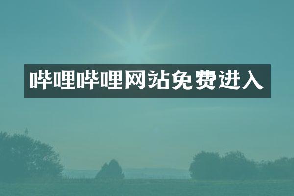 哔哩哔哩网站免费进入