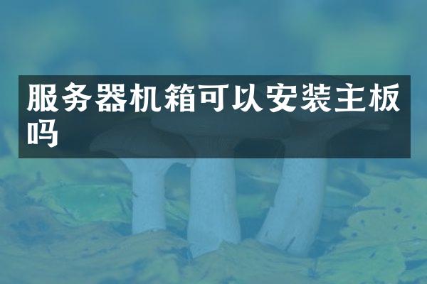 服务器机箱可以安装主板吗