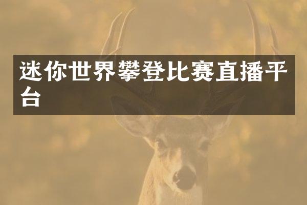 迷你世界攀登比赛直播平台