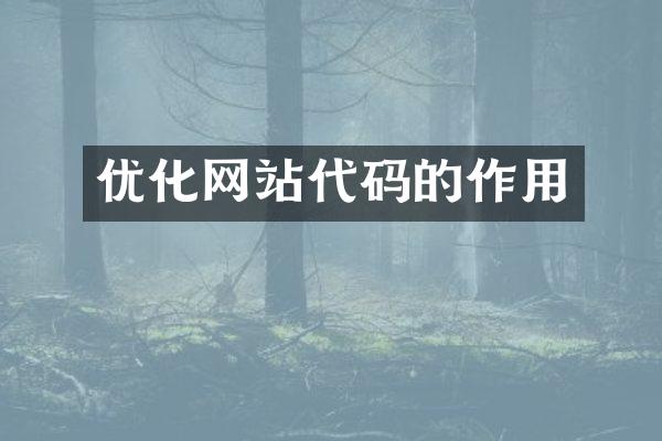 优化网站代码的作用