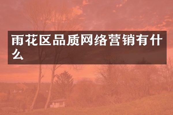 雨花区品质网络营销有什么