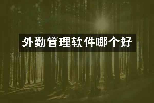 外勤管理软件哪个好