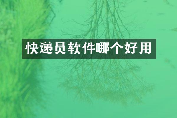 快递员软件哪个好用