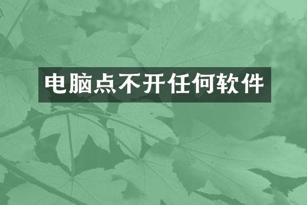电脑点不开任何软件