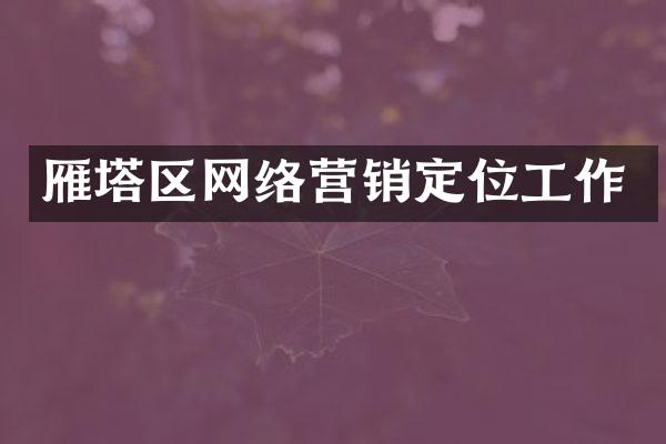 雁塔区网络营销定位工作