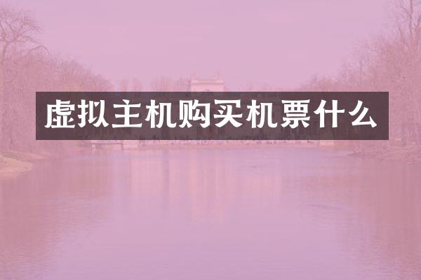 虚拟主机购买机票什么