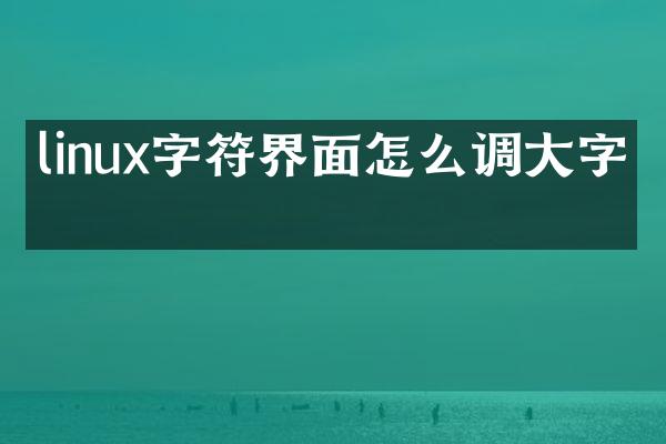 linux字符界面怎么调大字体