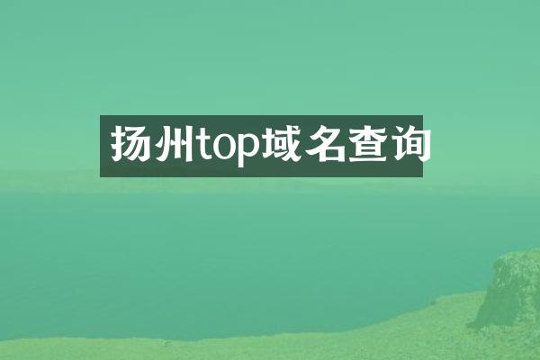 扬州top域名查询