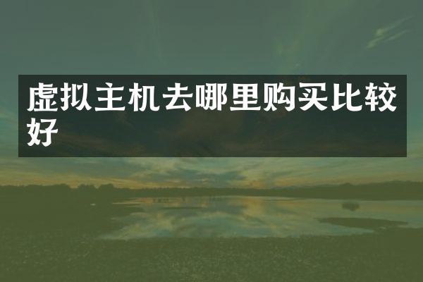 虚拟主机去哪里购买比较好