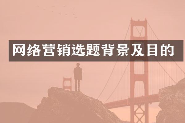 网络营销选题背景及目的