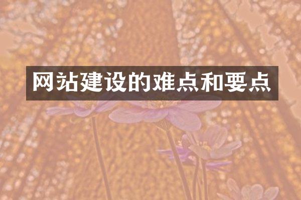网站建设的难点和要点