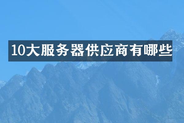 10大服务器供应商有哪些