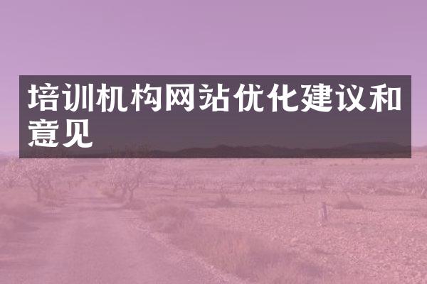 培训机构网站优化建议和意见