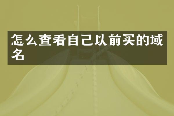 怎么查看自己以前买的域名