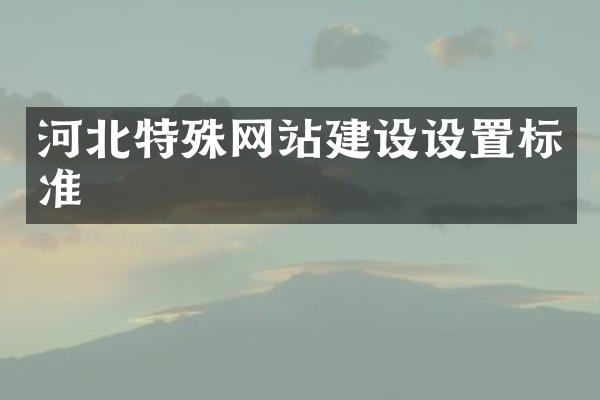 河北特殊网站建设设置标准