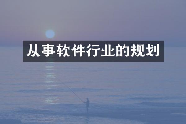 从事软件行业的规划