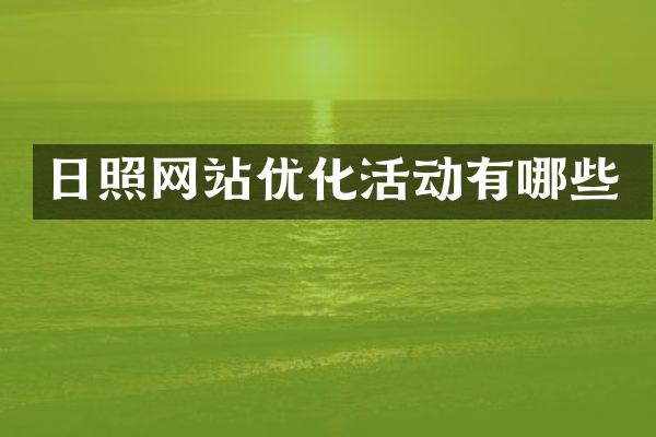 日照网站优化活动有哪些