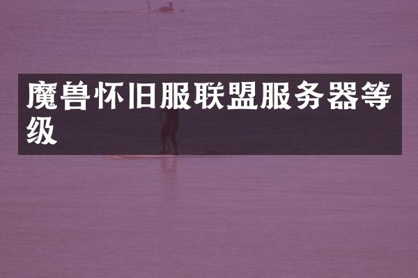 魔兽怀旧服联盟服务器等级