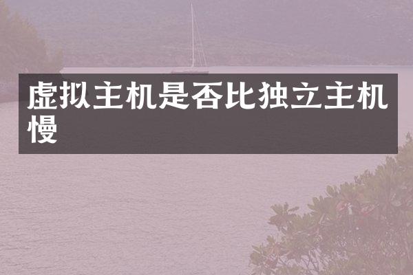 虚拟主机是否比独立主机慢