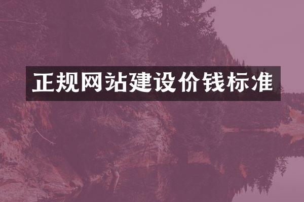 正规网站建设价钱标准