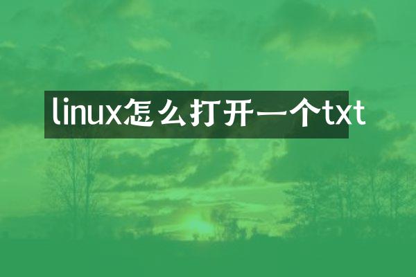 linux怎么打开一个txt