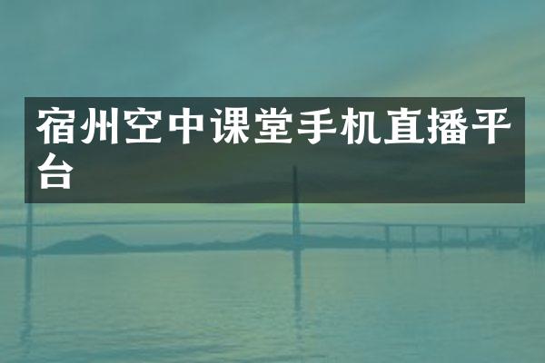 宿州空中课堂手机直播平台