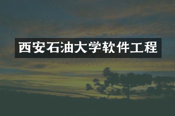 西安石油大学软件工程