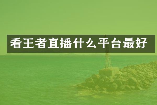 看王者直播什么平台最好
