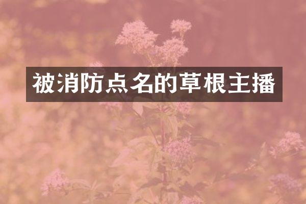 被消防点名的草根主播